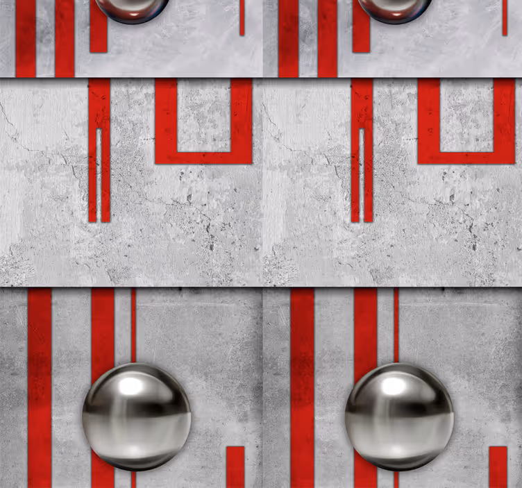 Behang modern Rood wit moderne kunst beton - TenStickers