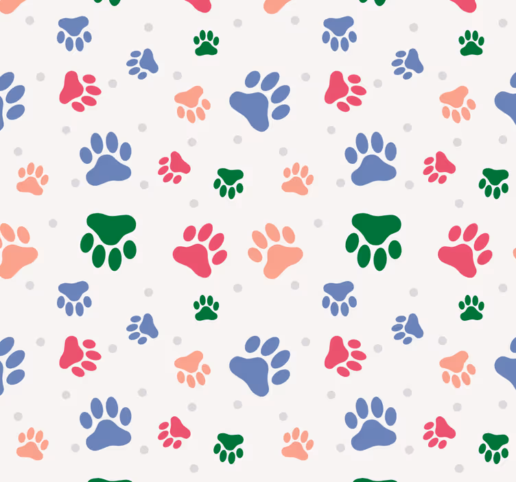 Pootpatroon decoratie behang honden - TenStickers