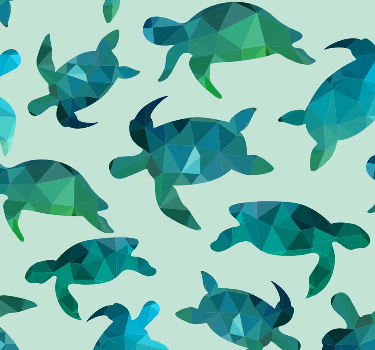 Schildpad patroon vissen behang - TenStickers