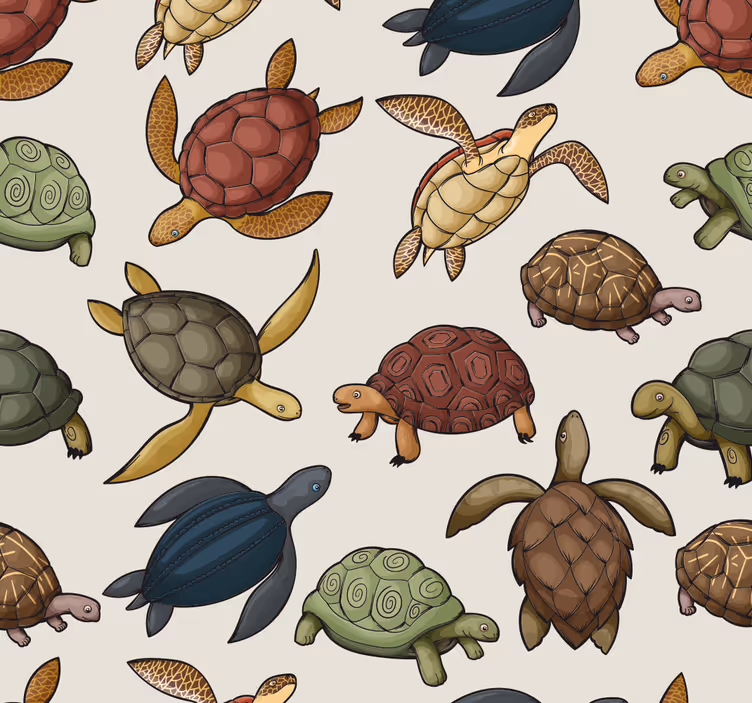 Beige schildpadpatroon behang dieren - TenStickers