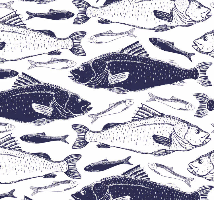 Dierenprint behang Onder zeevissen - TenStickers