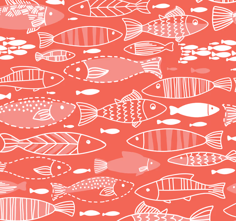 Dierenprint behang Veel vissen onder zee - TenStickers