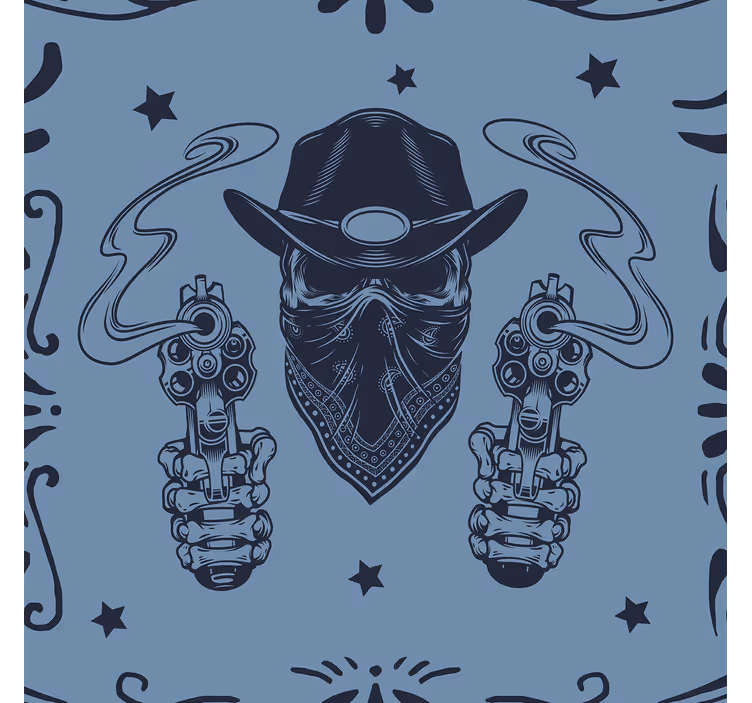 Cowboy met pistolen behangpapier landen en steden - TenStickers