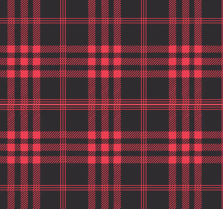 Slaapkamer behang Kerst tartan patroon - TenStickers