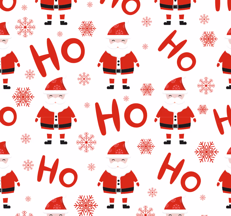 Behang Kerstman en hohoho patroon - TenStickers