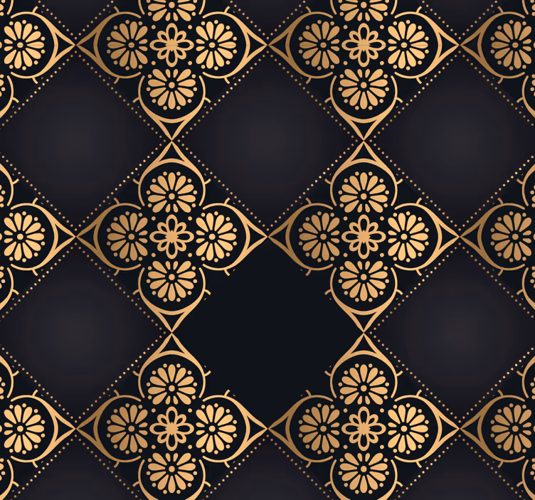 Geometrische tegel-elegantie barok behangpapier - TenStickers