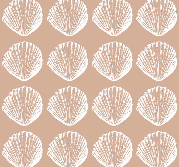 Schelppatroon beige behang - TenStickers