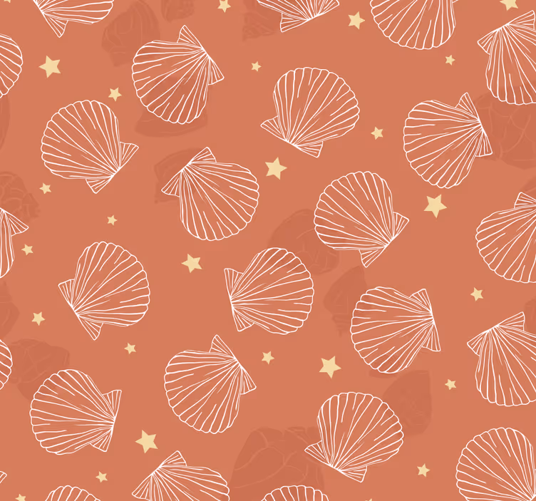 Schelp ster patroon behang dieren - TenStickers