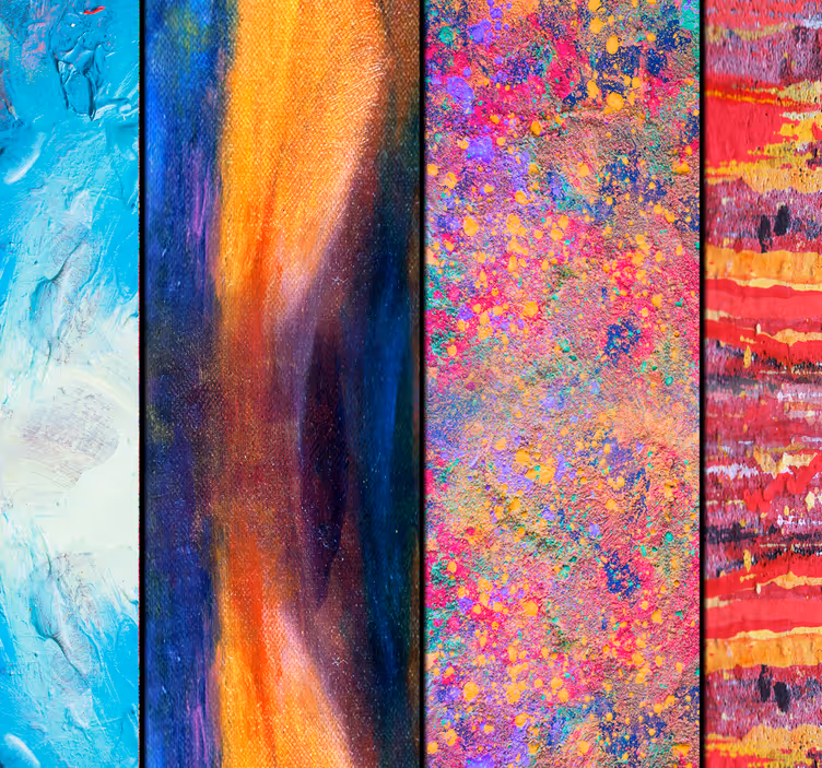 Abstracte kunstpanelen behang woonkamer - TenStickers