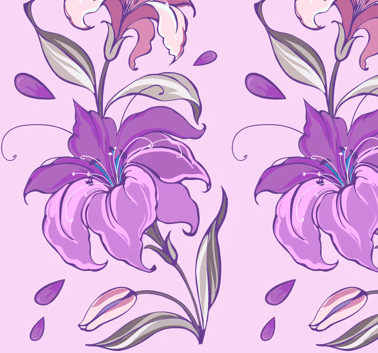 Elegant bloemdessin bloemen behang - TenStickers