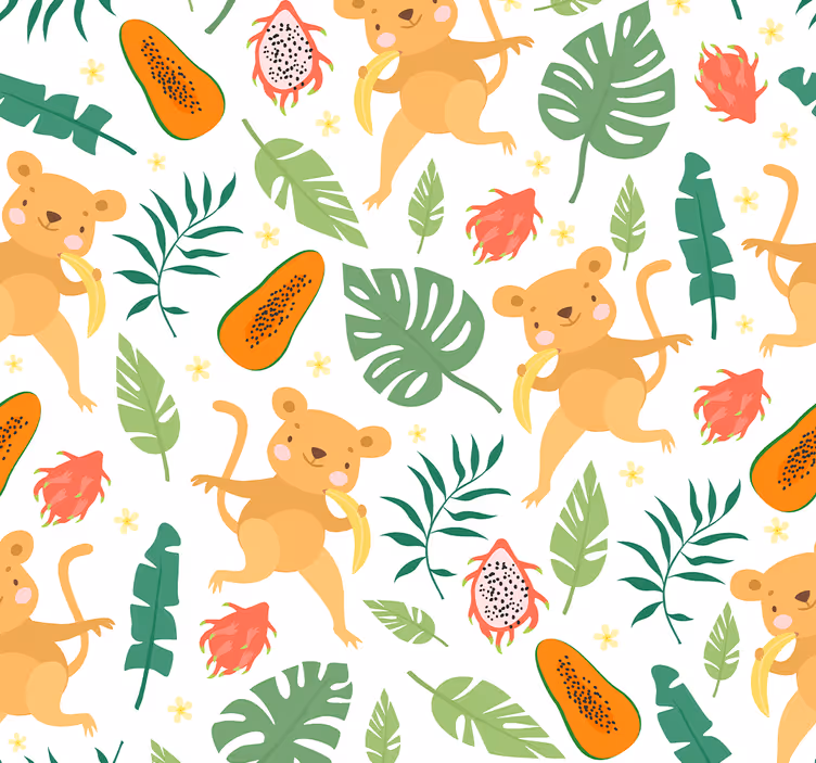 Apen jungle motief behang dieren - TenStickers
