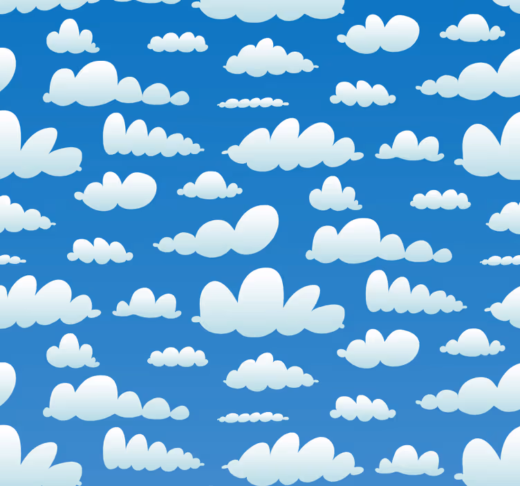 Wolkenpatroon ontwerp behang woonkamer - TenStickers