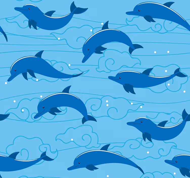 Dolfijnmotief babykamer behang - TenStickers