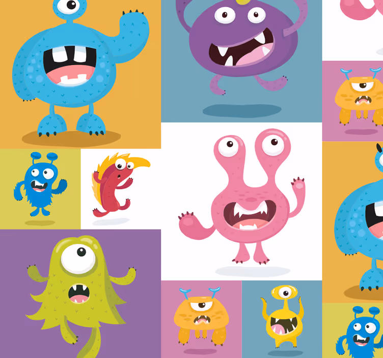 Vriendelijke monsters kinderbehang - TenStickers