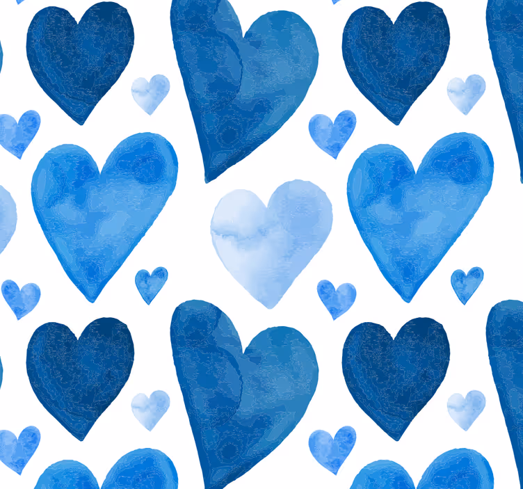 Abstract ontwerp behang licht blauwe hartjes - TenStickers