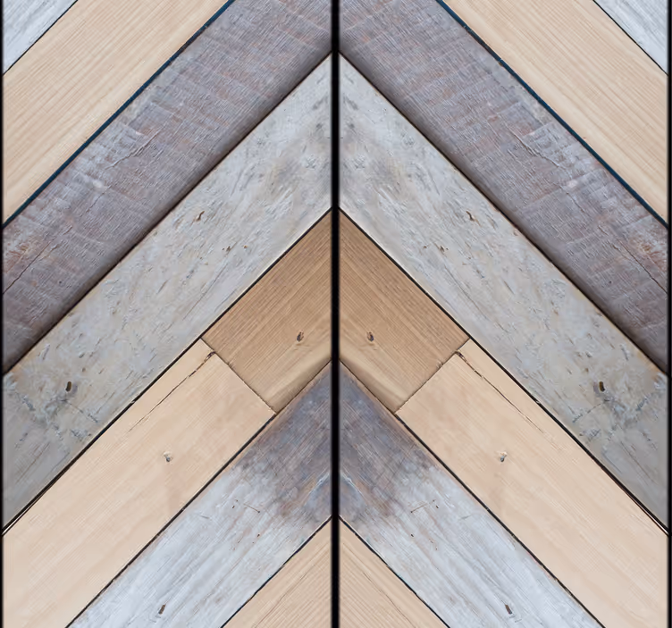Chevron houtpatroon behang geometrisch - TenStickers