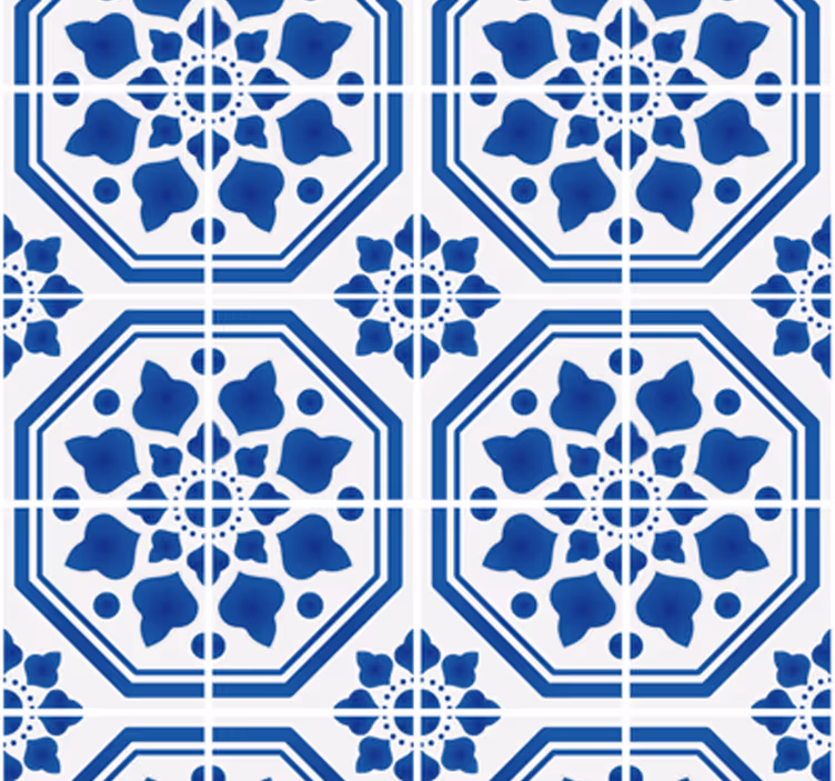 Blauw Sapphire behang woonkamer - TenStickers