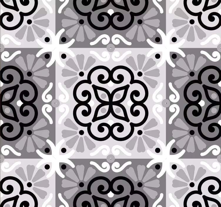 Zwart ornament sierbehang - TenStickers