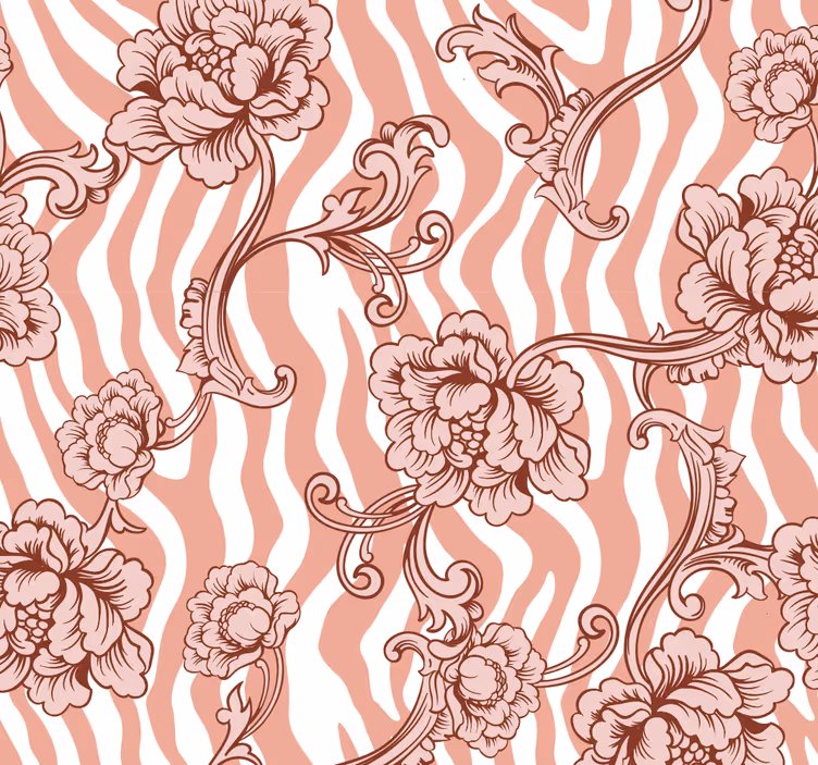 Florale Sierpatroon Bloemen behang - TenStickers