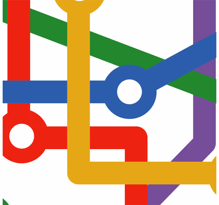 Abstract behang metro stops in veel kleuren - TenStickers