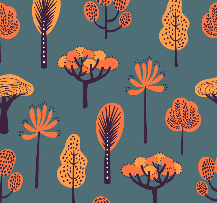 Stijlvolle Botanische Motieven behang boom - TenStickers