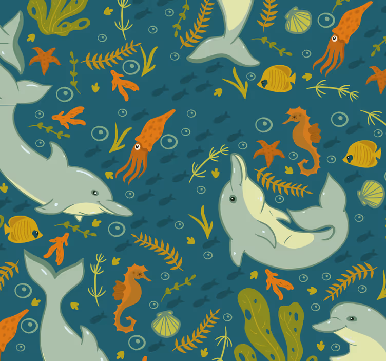 Onderwaterfauna behang dieren - TenStickers