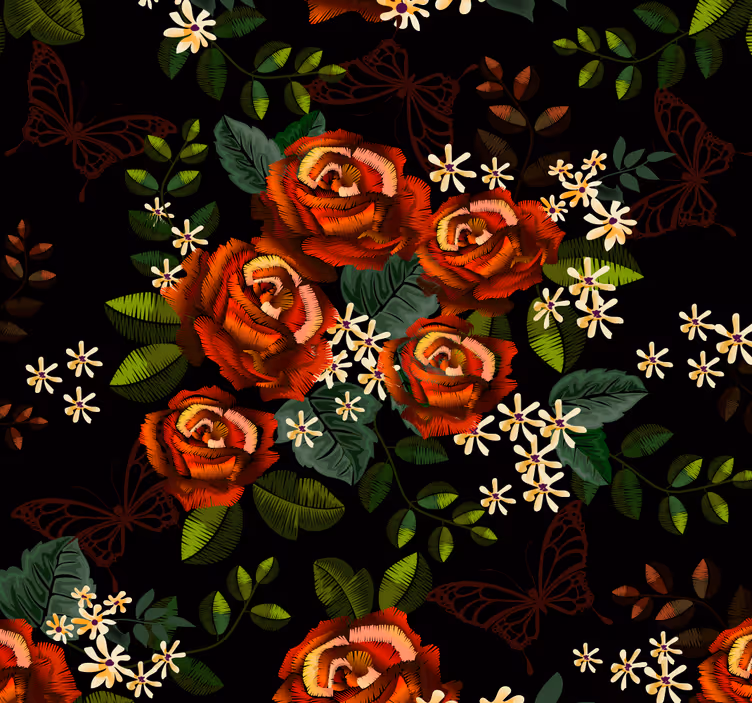 Bloemige elegantie bloemen behang - TenStickers