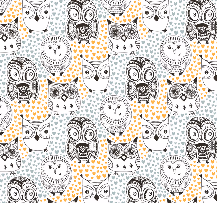 Uilpatroonmotief behang dieren - TenStickers