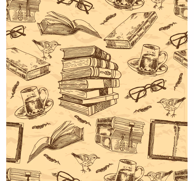 Literaire schetsen behang kunst - TenStickers