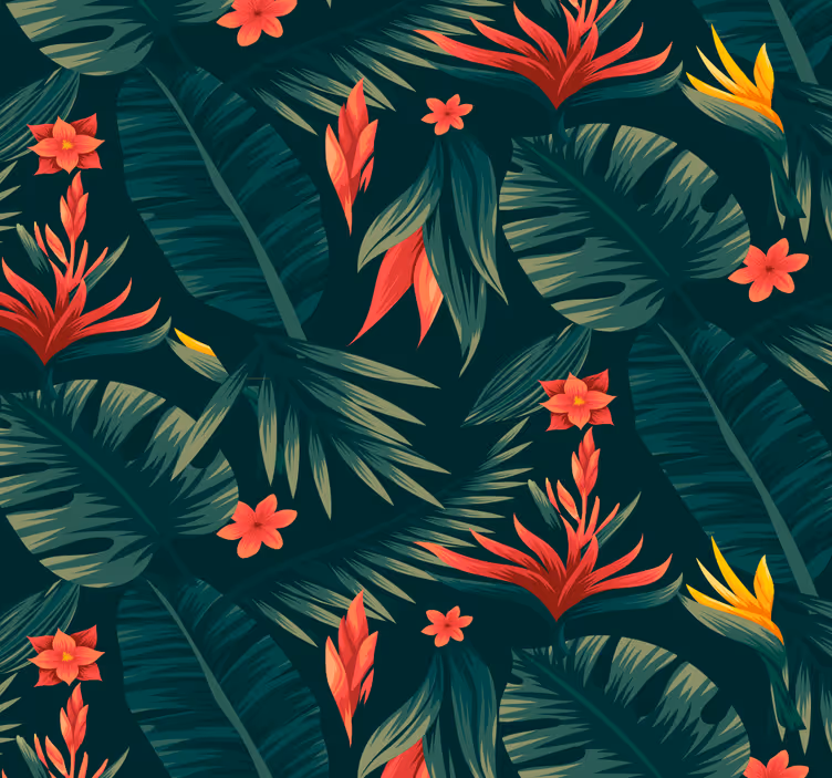 Tropische flora behangpapier natuur - TenStickers