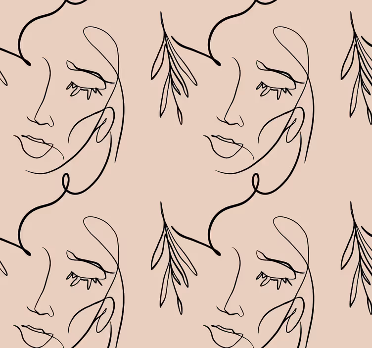 Abstracte lijnvlakken beige behang - TenStickers