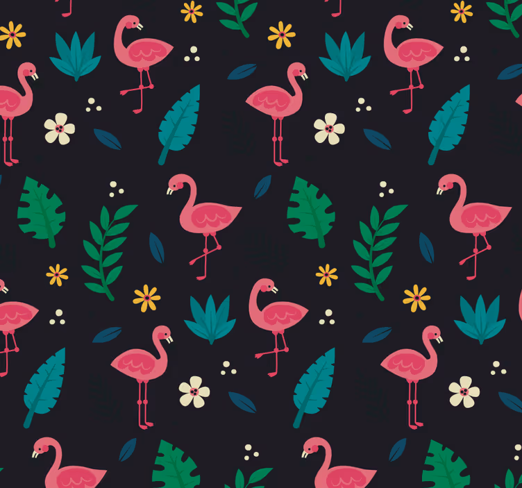 Flamingo-patroon behang dieren - TenStickers