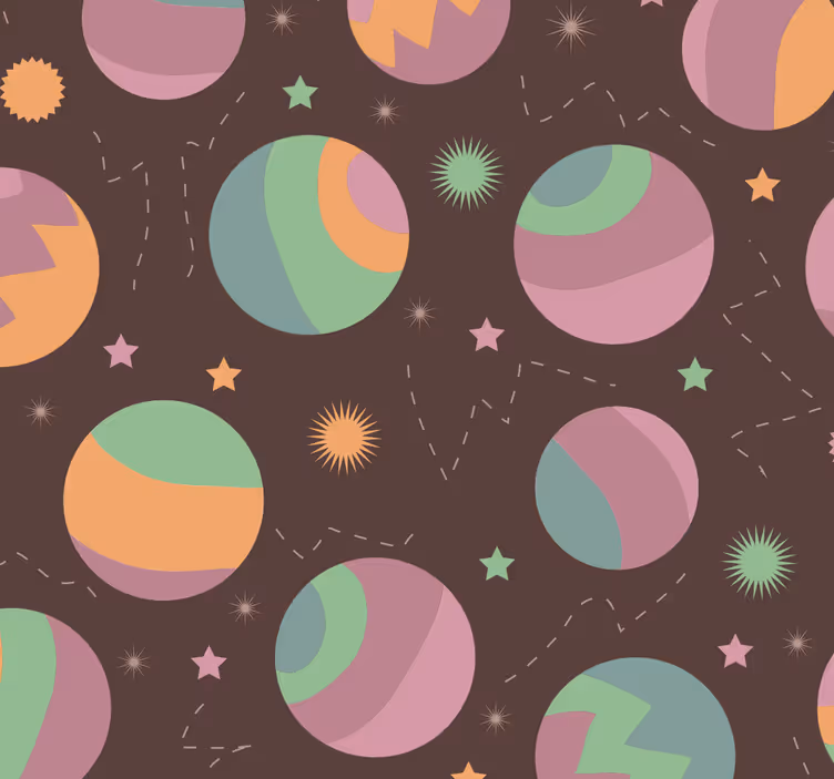 Kosmisch polkapatroon behangpapier kinderkamer - TenStickers