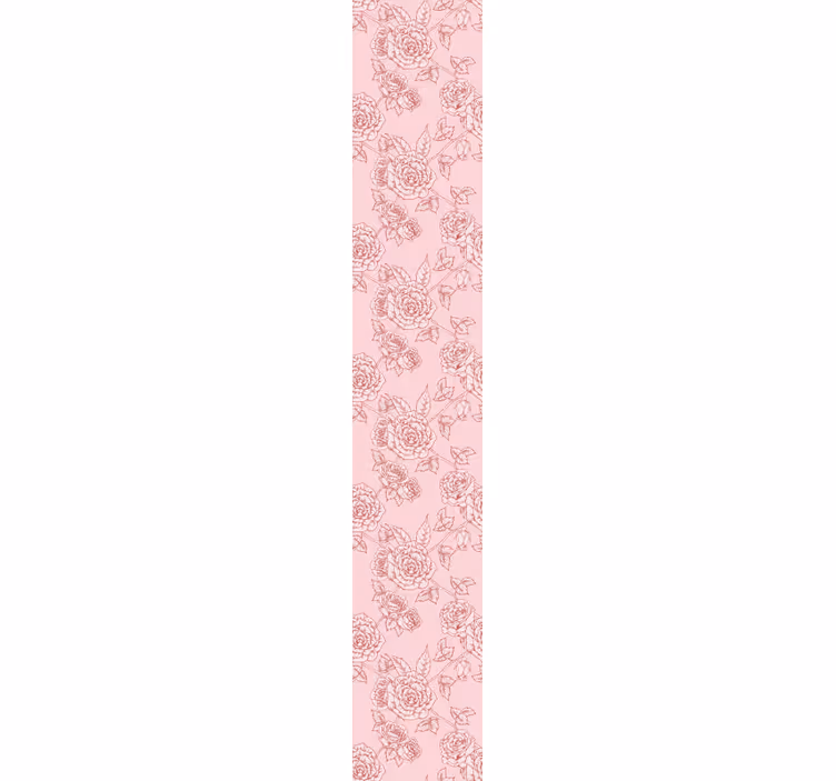 Roos schets patroon bloemen behang - TenStickers