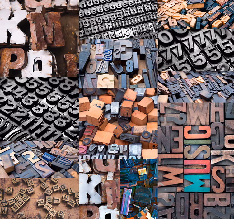 Behang met verschillende letters en designs - TenStickers