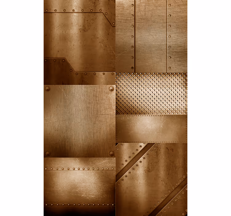 Behang print bruin metaal - TenStickers