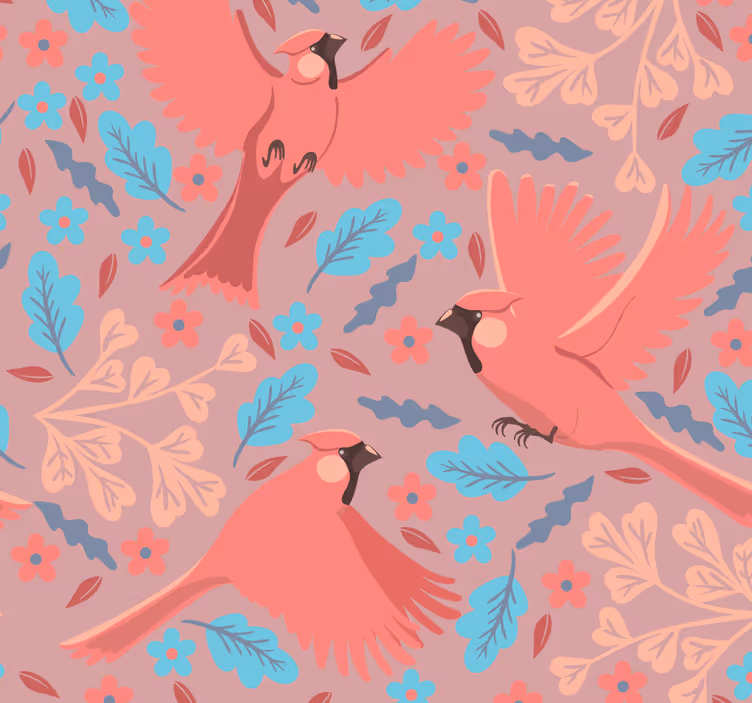 Behang natuur met vogels op boom - TenStickers