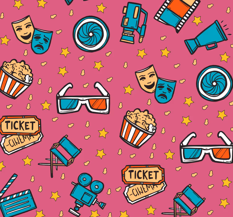 Filmavond - behang voor meisjes - TenStickers