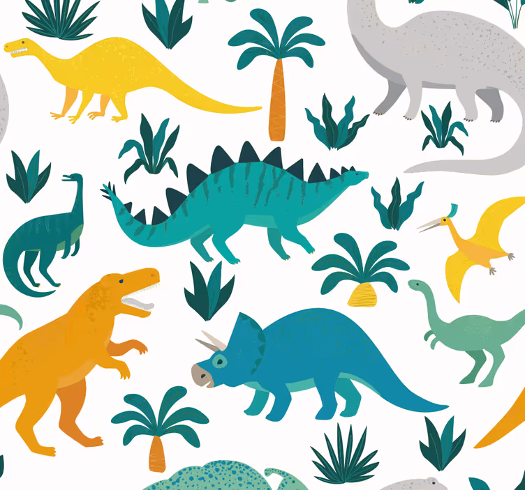 Kinderbehang Dinosaurussen met bomen - TenStickers