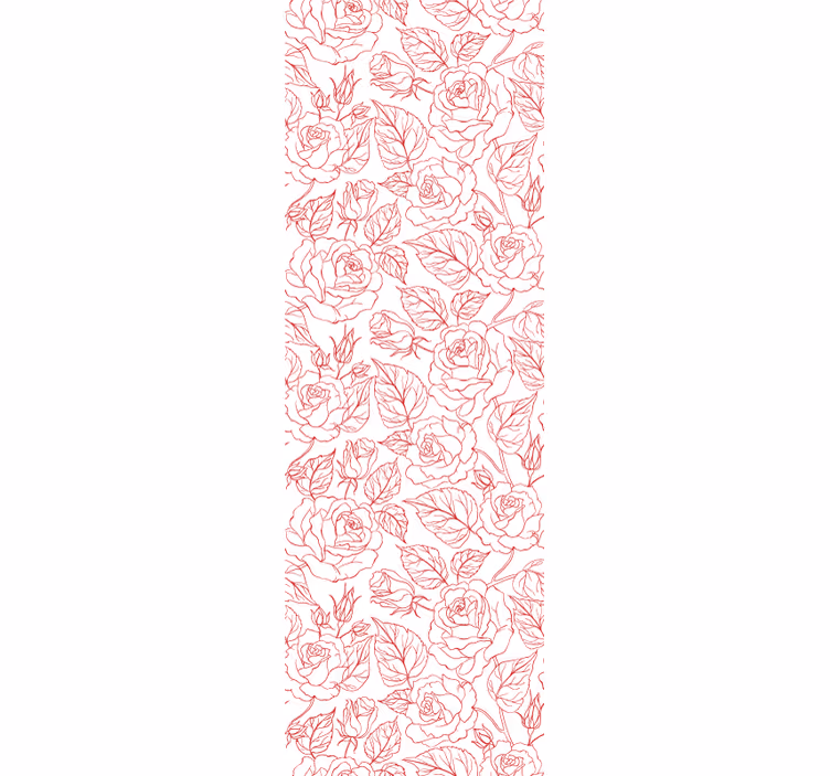 Roos patroon bloemen behang - TenStickers