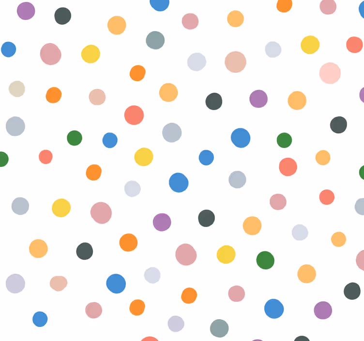Behang Kleurrijke stippen op wit - TenStickers