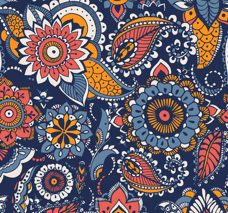 Paisley elegant sierlijk behang - TenStickers