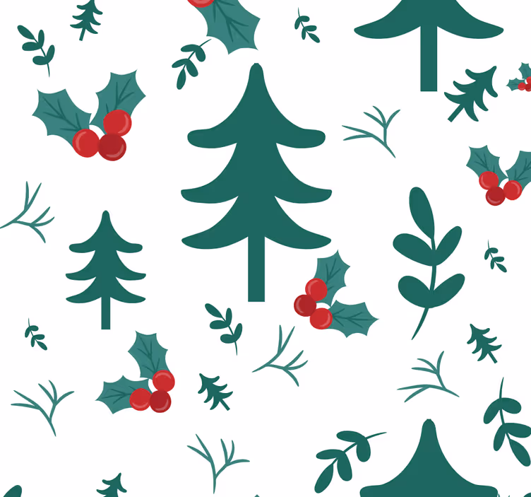Kerst natuur behang kerst - TenStickers