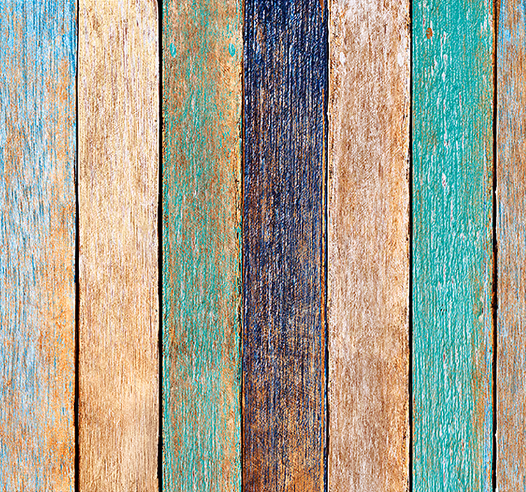 Hout behang geel bruin houtplanken - TenStickers