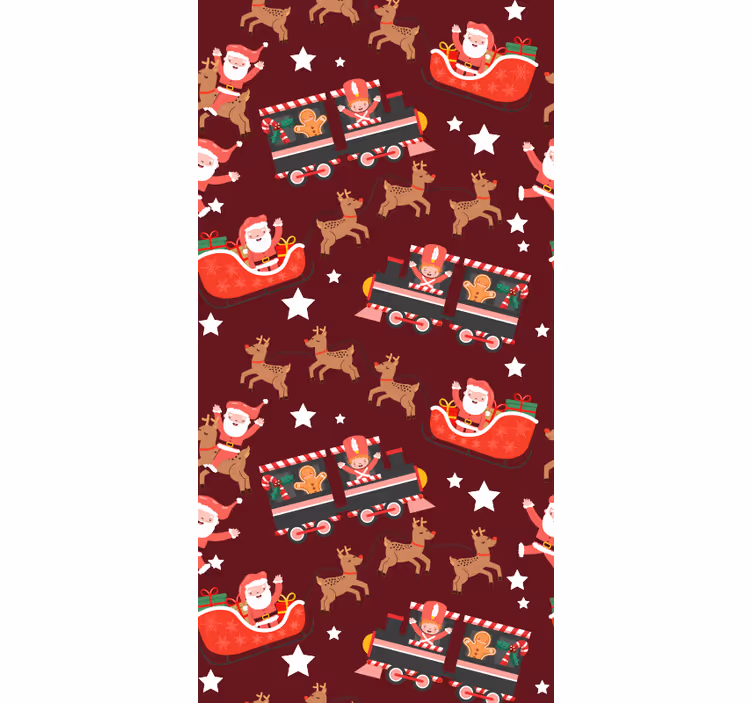 Feestelijke kerstslee behang kerst - TenStickers