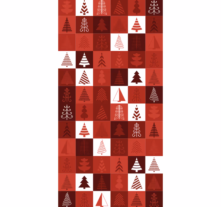 Feestelijke boompatronen behang kerst - TenStickers