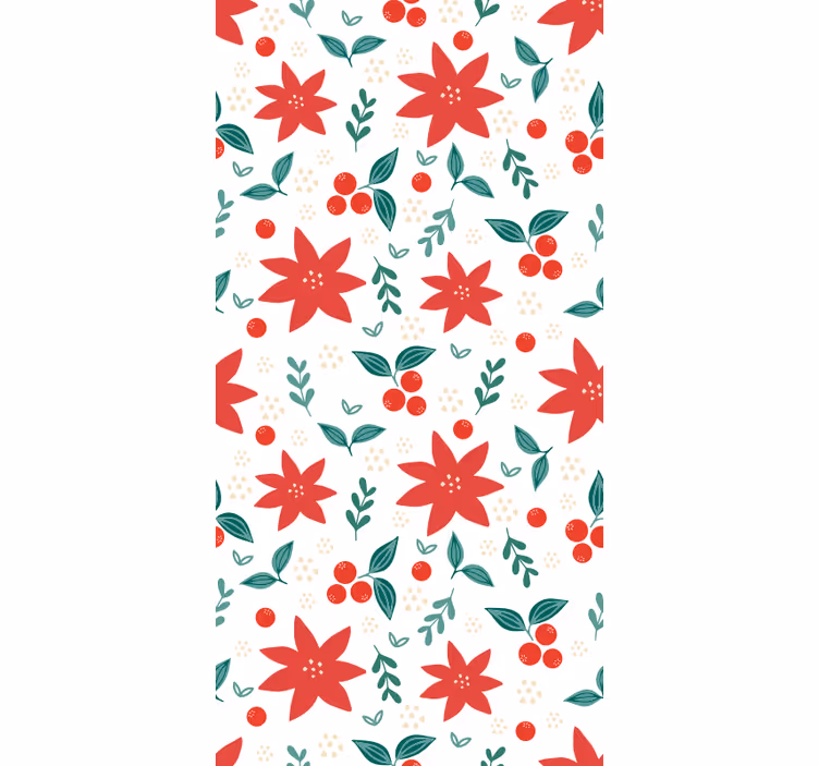 Feestelijk kerststerrenpatroon behang kerst - TenStickers