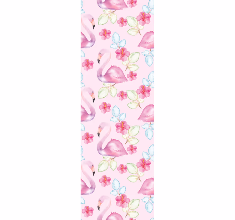 Bloemen flamingo's behang dieren - TenStickers