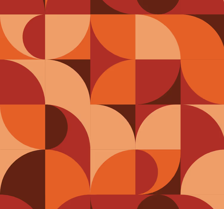 Retro geometrische stijl behang geometrisch - TenStickers