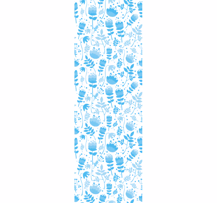Bloemensilhouetpatronen bloemen behang - TenStickers